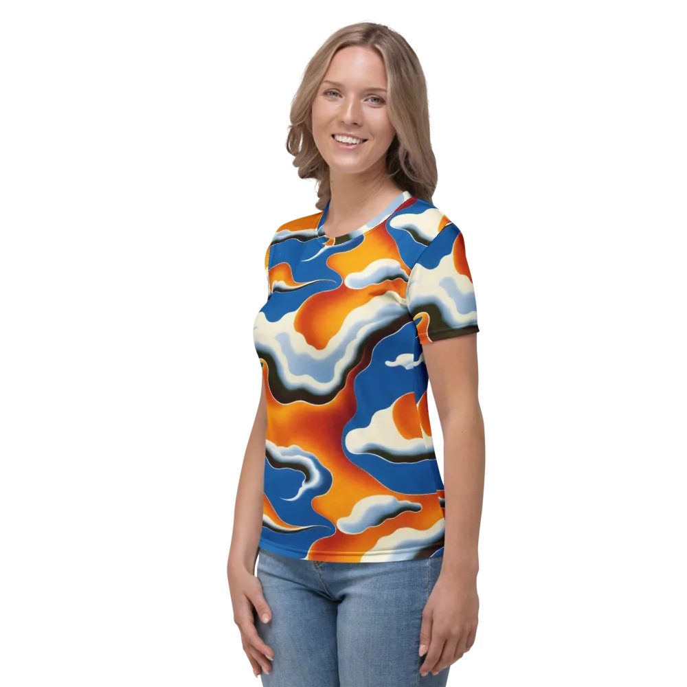 Cobalt Cloudbreak on Women's Crew Neck T-Shirt — Left