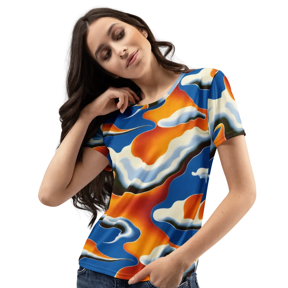 Cobalt Cloudbreak on Women's Crew Neck T-Shirt — Left Front