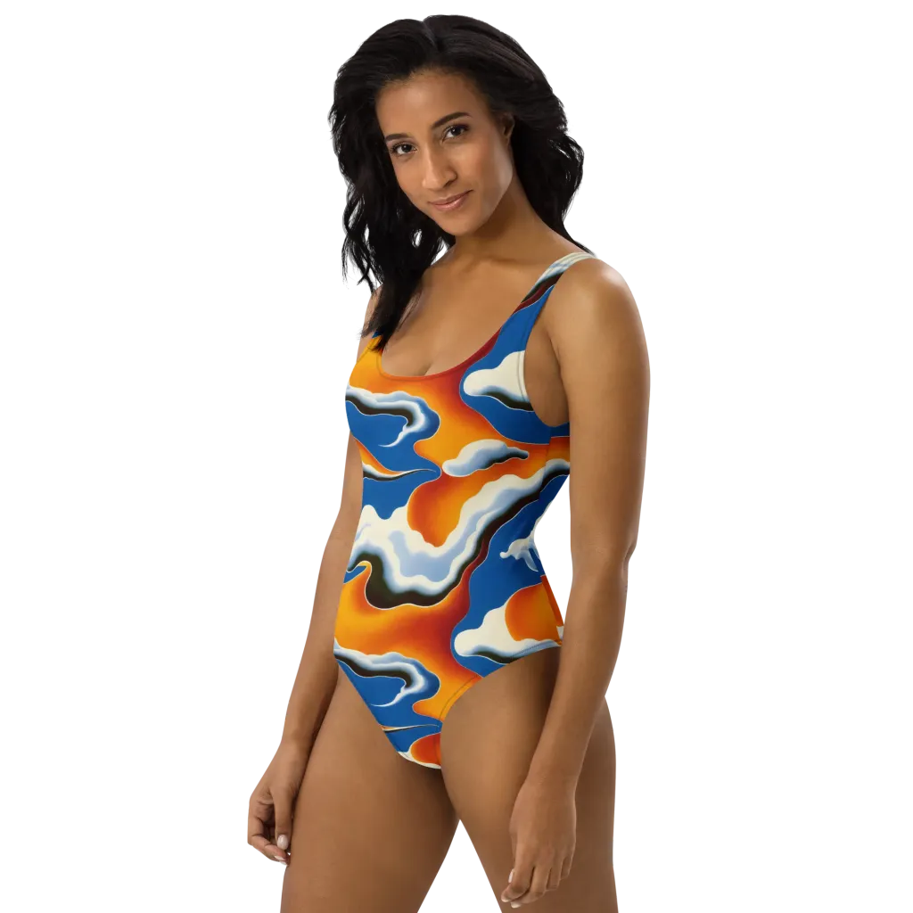 Cobalt Cloudbreak on One-Piece Swimsuit — Left