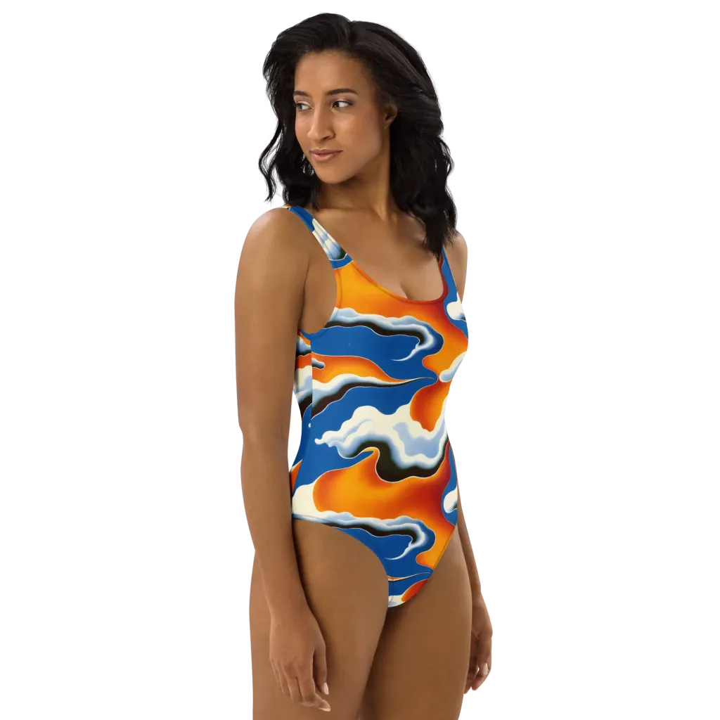 Cobalt Cloudbreak on One-Piece Swimsuit — Right
