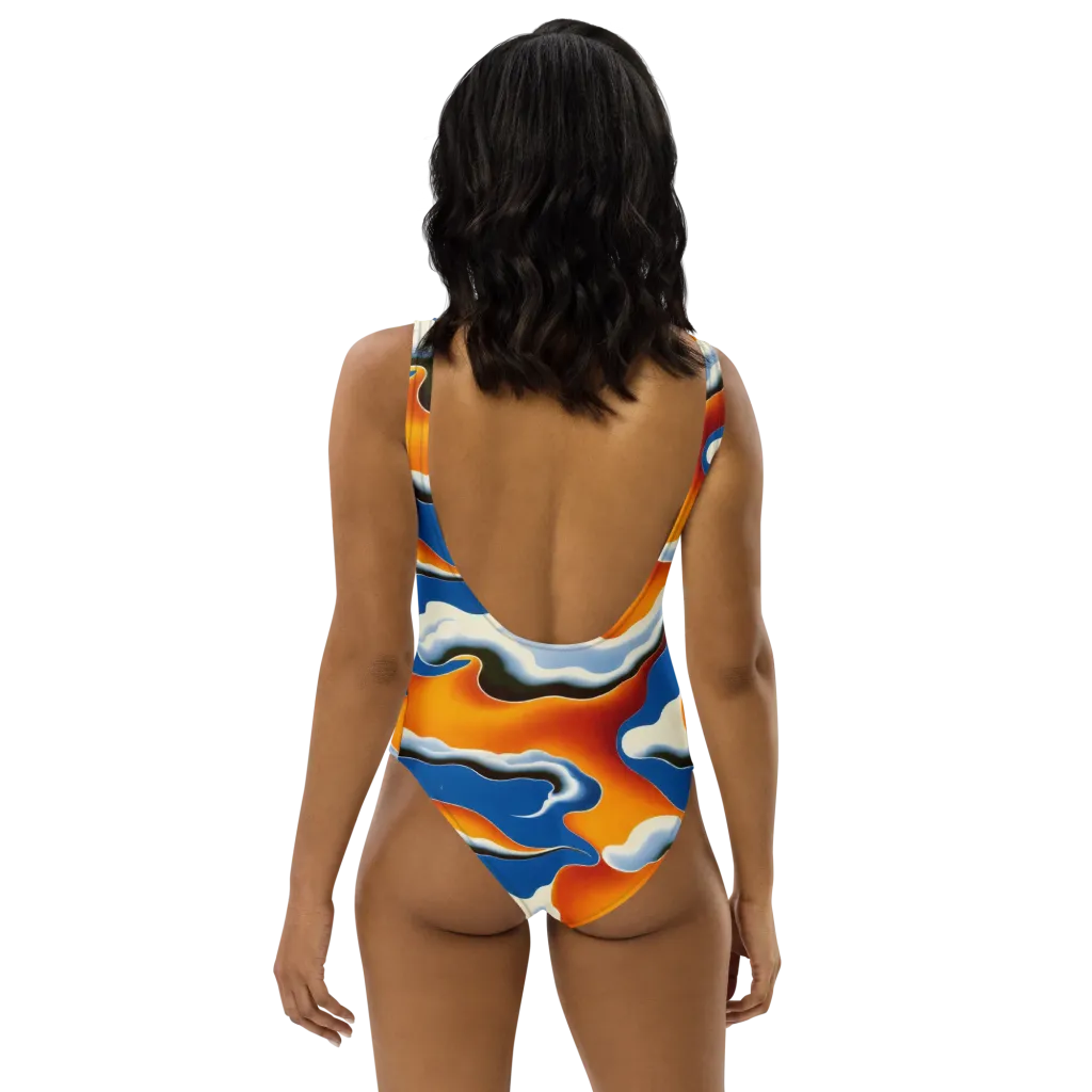 Cobalt Cloudbreak on One-Piece Swimsuit — Back