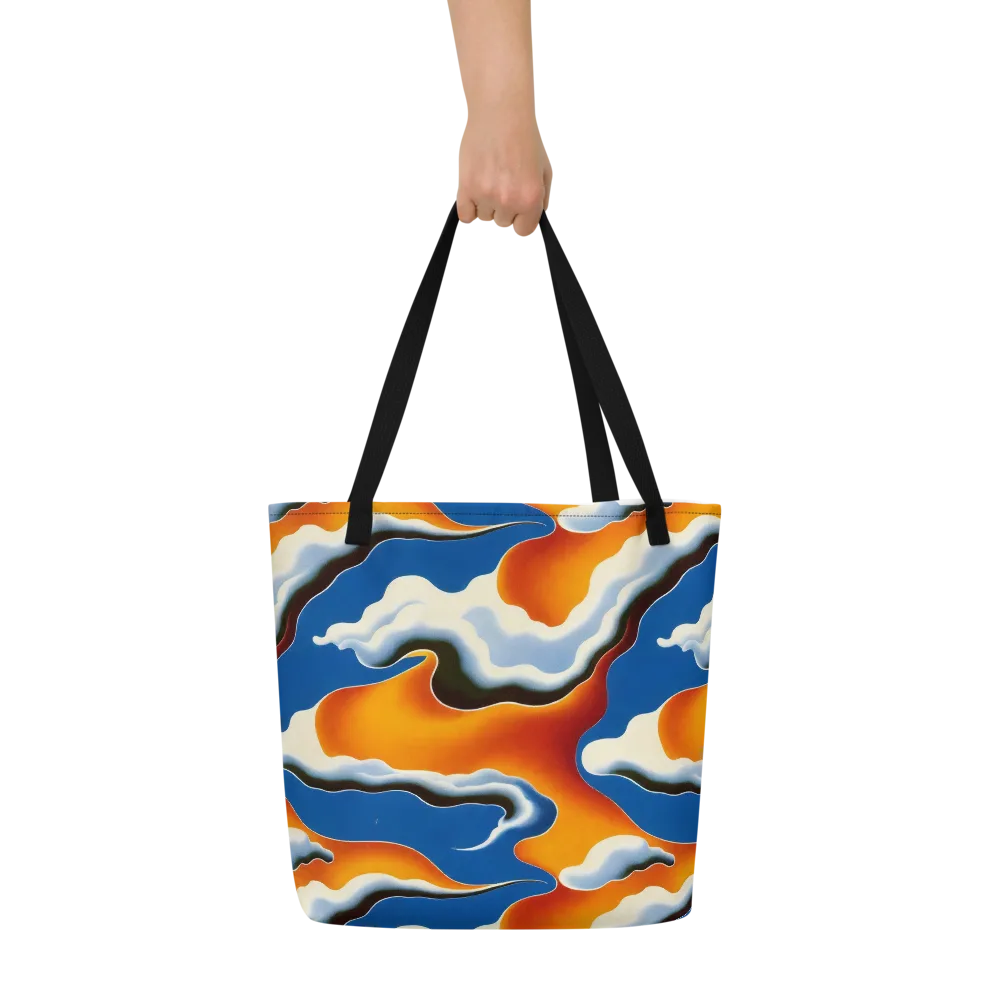 Cobalt Cloudbreak on Large Tote Bag W/ Pocket — Front