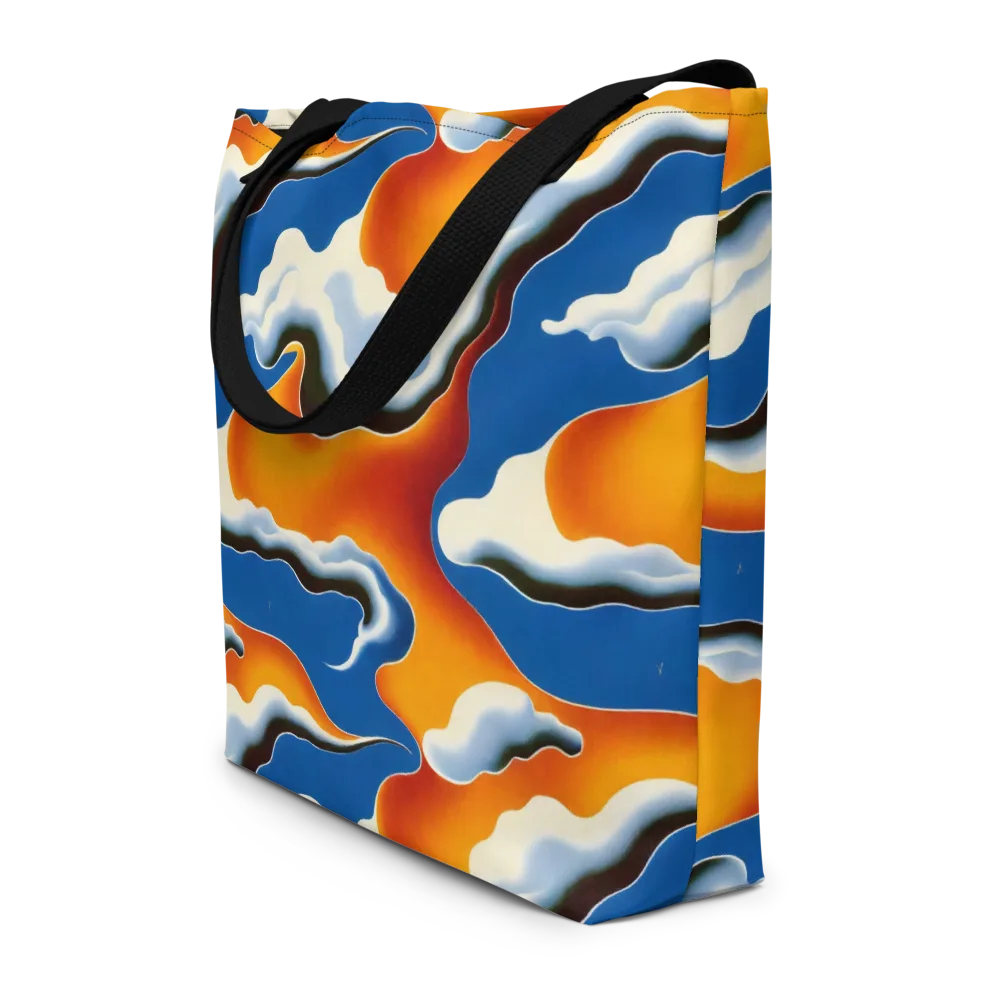 Cobalt Cloudbreak on Large Tote Bag W/ Pocket — Front