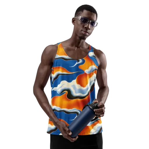 Cobalt Cloudbreak on a Men's Tank Top