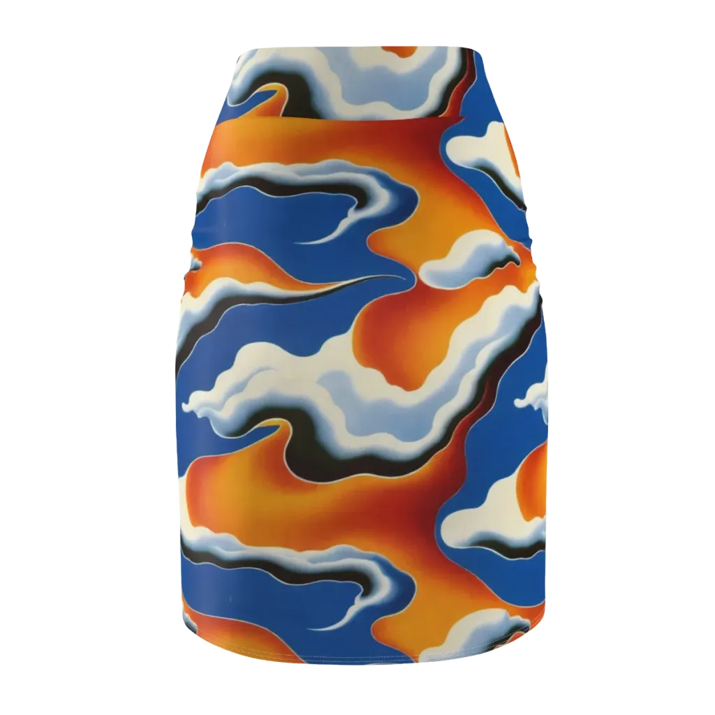 Cobalt Cloudbreak on Pencil Skirt — Back