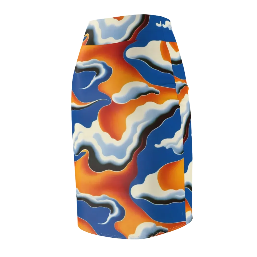 Cobalt Cloudbreak on Pencil Skirt — Back Side