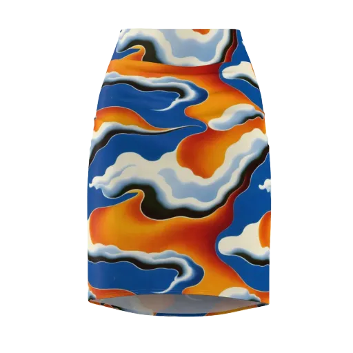 Cobalt Cloudbreak on a Pencil Skirt