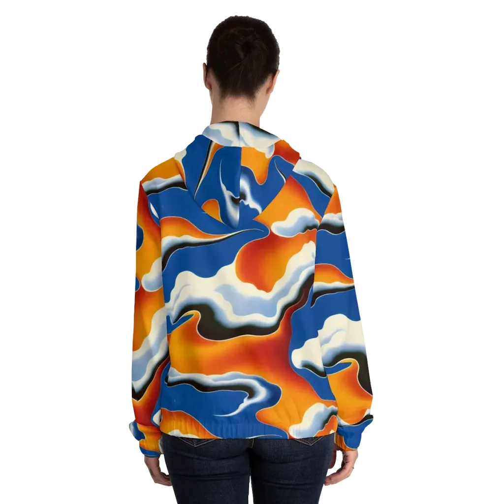 Cobalt Cloudbreak on Women's Full-Zip Hoodie — Back On Person