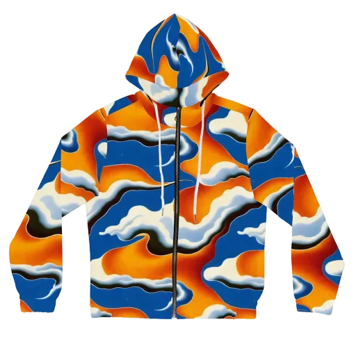 Cobalt Cloudbreak on a Women's Full-Zip Hoodie