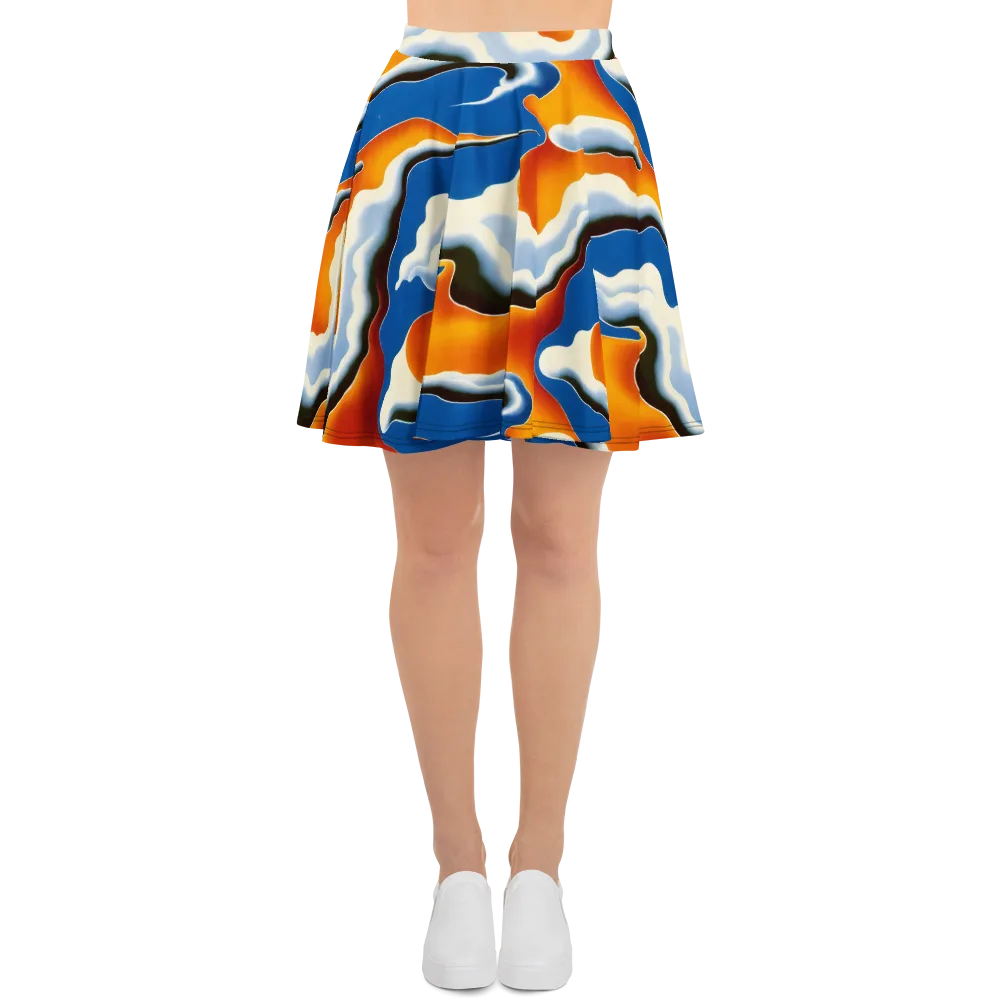 Cobalt Cloudbreak on Skater Skirt — Front