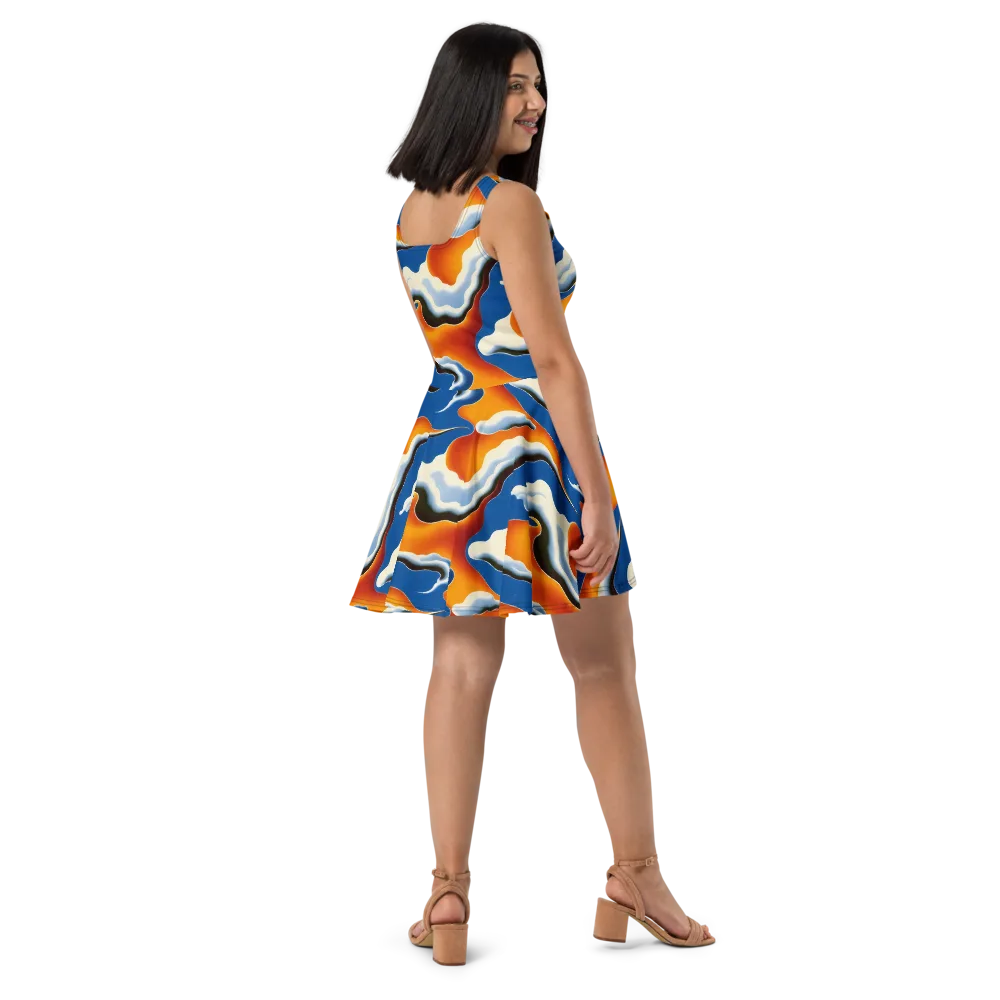 Cobalt Cloudbreak on Skater Dress — Right