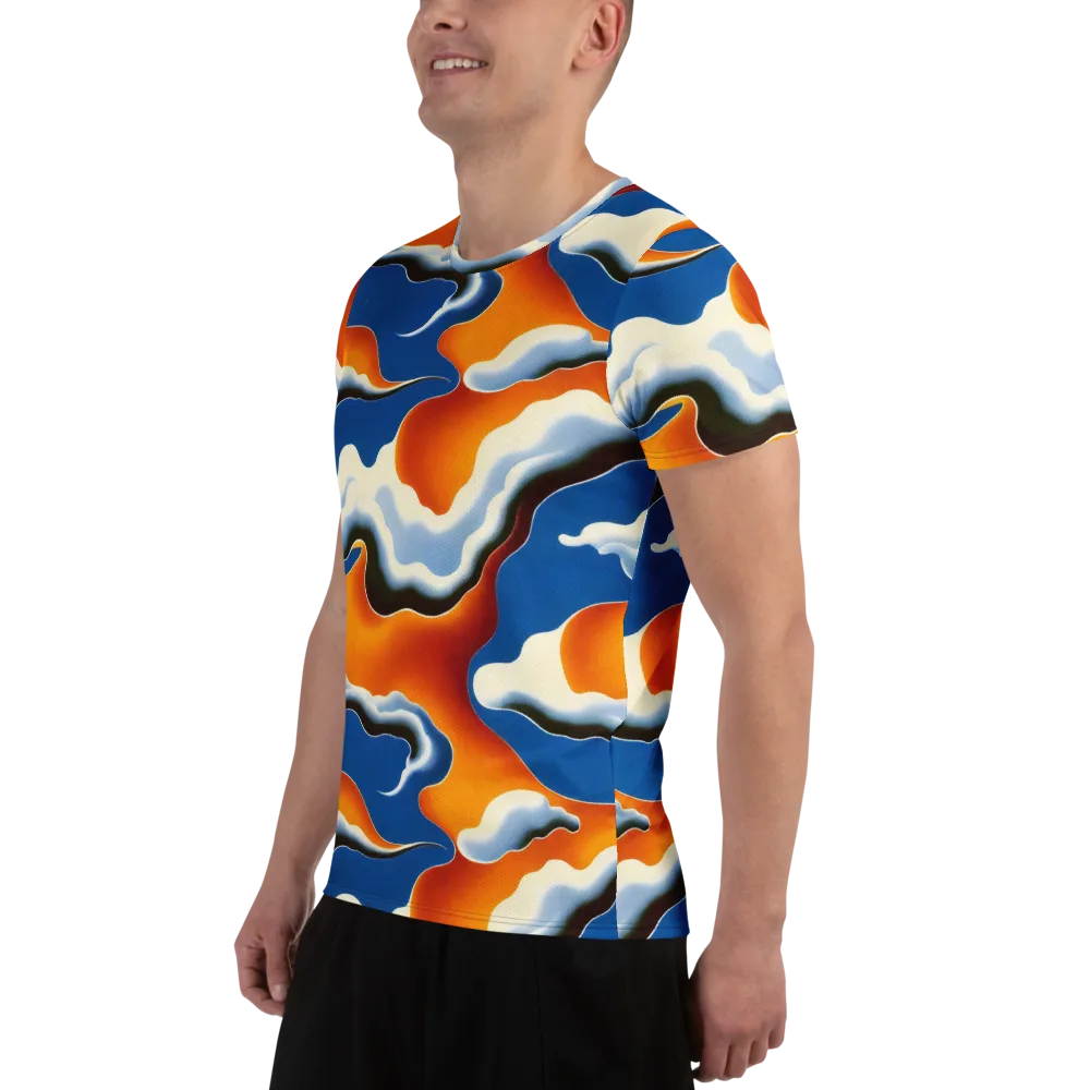 Cobalt Cloudbreak on Men's Athletic T-Shirt — Left