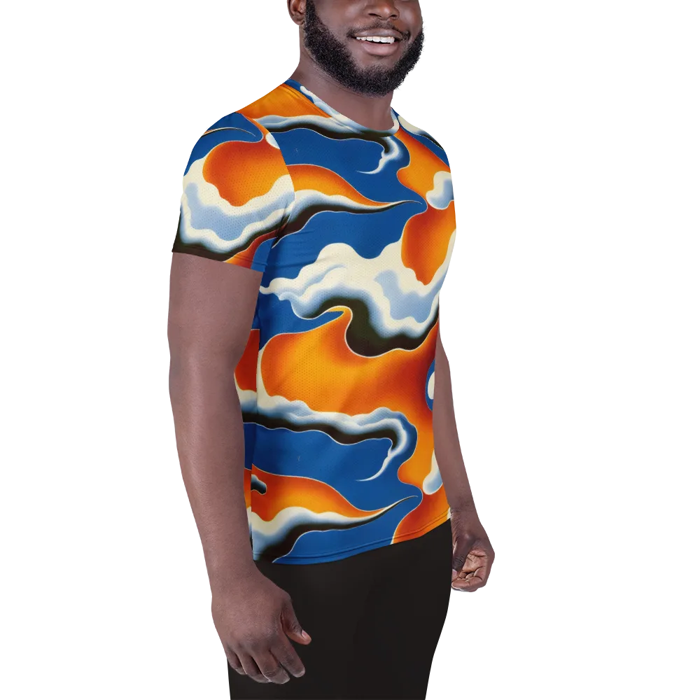 Cobalt Cloudbreak on Men's Athletic T-Shirt — Right
