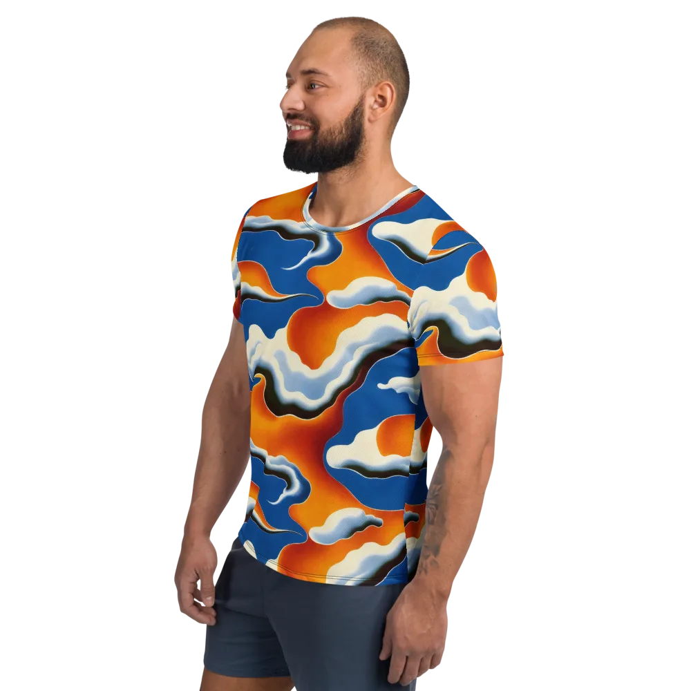 Cobalt Cloudbreak on Men's Athletic T-Shirt — Left