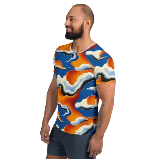 Cobalt Cloudbreak on a Men's Athletic T-Shirt