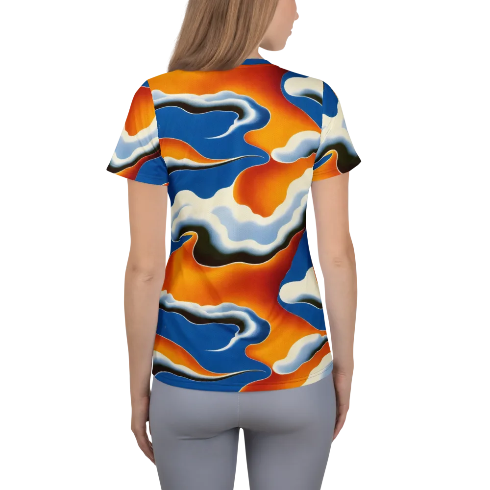 Cobalt Cloudbreak on Women's Athletic T-Shirt — Back