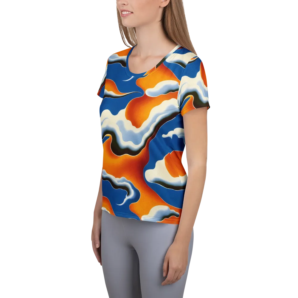 Cobalt Cloudbreak on Women's Athletic T-Shirt — Left