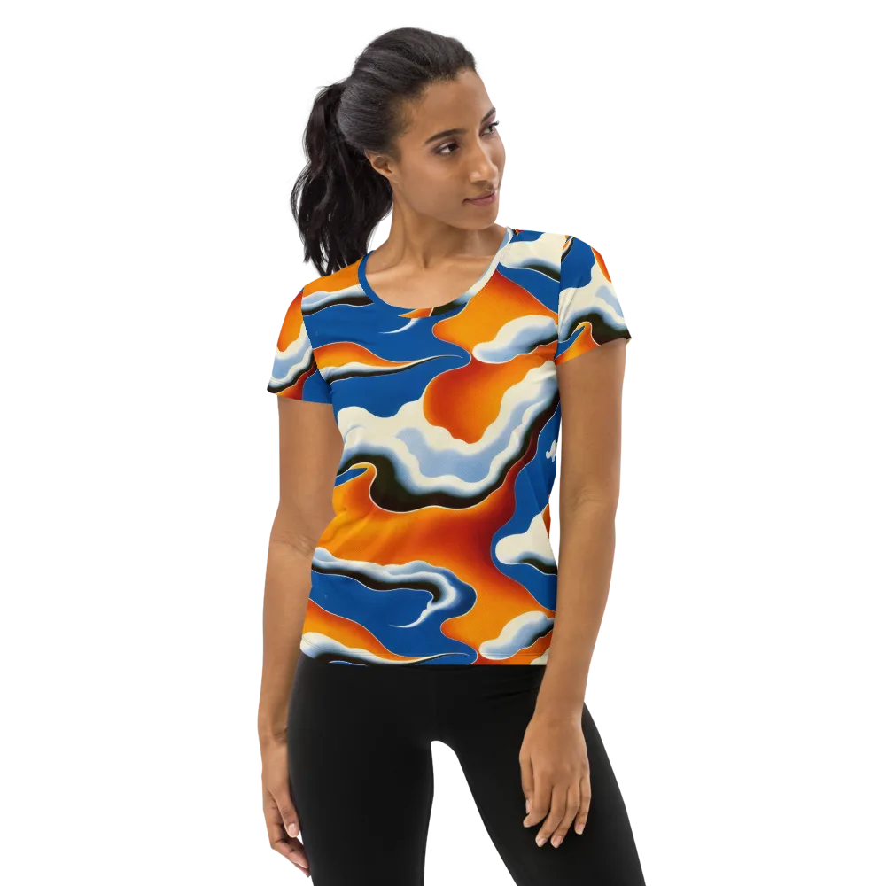 Cobalt Cloudbreak on Women's Athletic T-Shirt — Front
