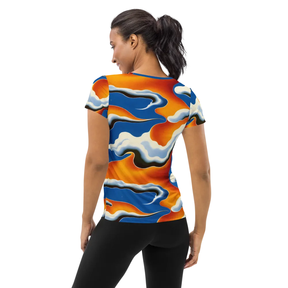 Cobalt Cloudbreak on Women's Athletic T-Shirt — Back