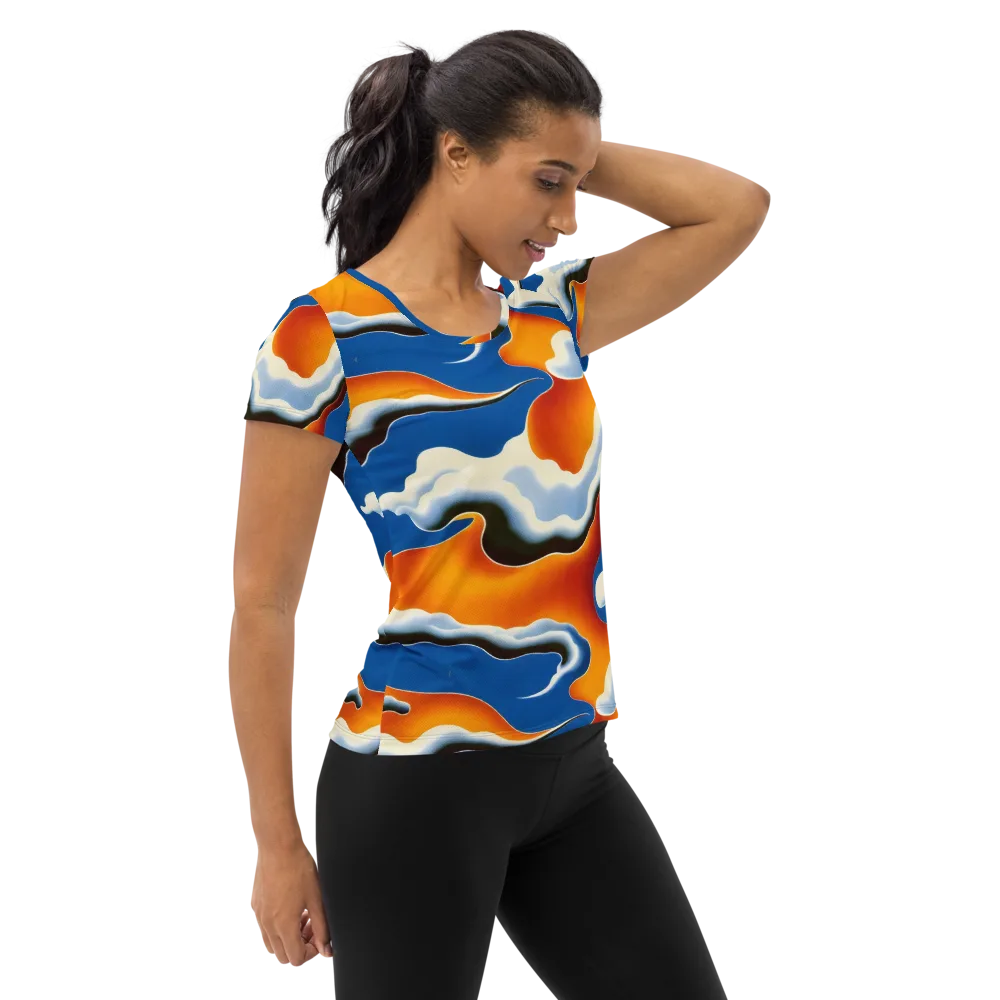 Cobalt Cloudbreak on Women's Athletic T-Shirt — Right