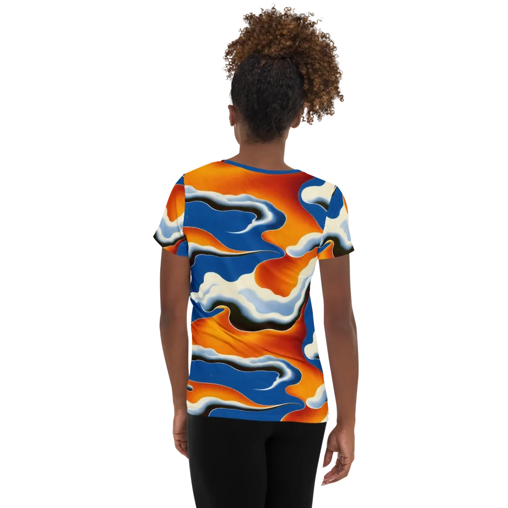 Cobalt Cloudbreak on Women's Athletic T-Shirt — Back