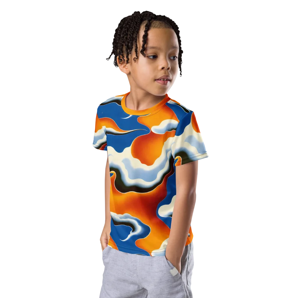 Cobalt Cloudbreak on Kids Crew Neck T-Shirt — Left Front