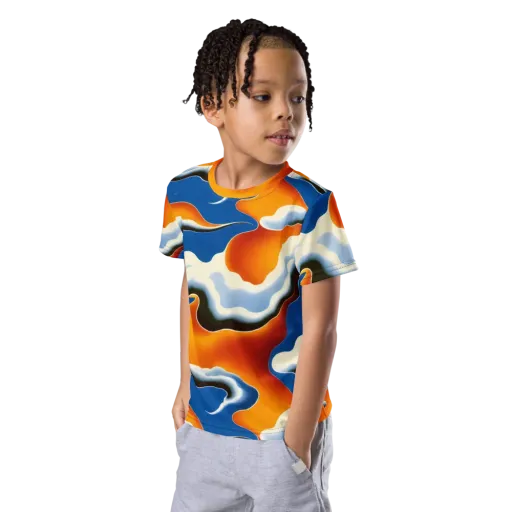 Cobalt Cloudbreak on a Kids Crew Neck T-Shirt