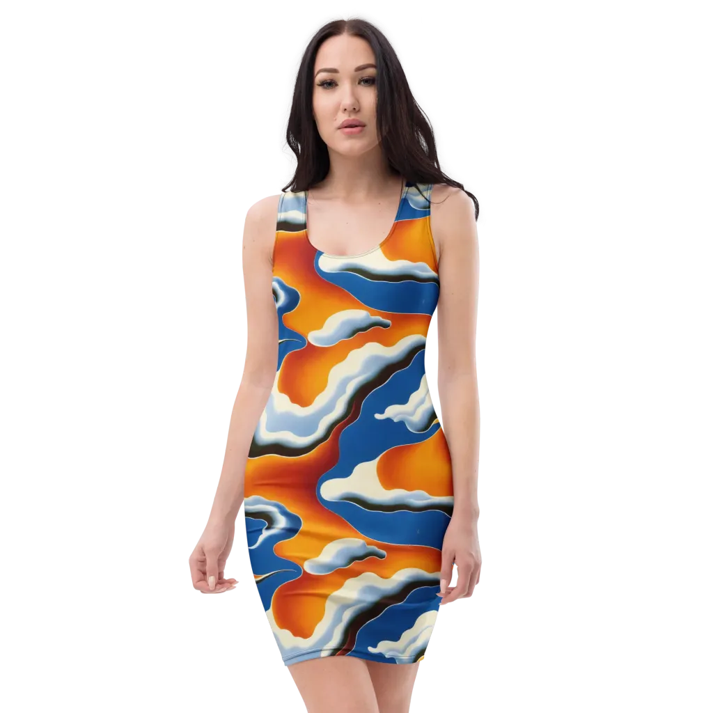 Cobalt Cloudbreak on Bodycon Dress — Front
