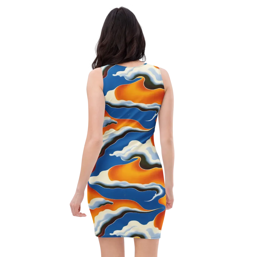 Cobalt Cloudbreak on Bodycon Dress — Back