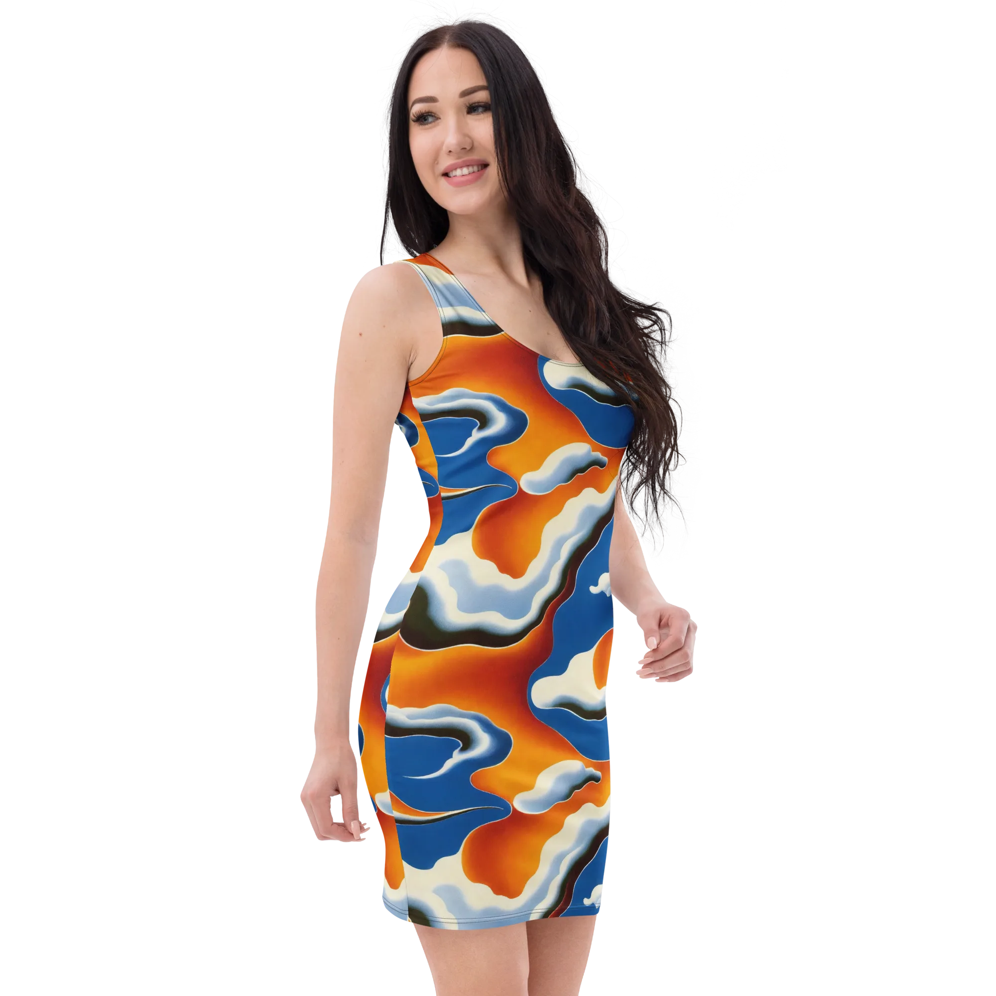 Cobalt Cloudbreak on Bodycon Dress — Right Front