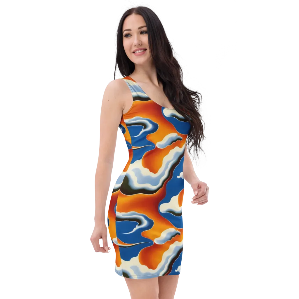 Cobalt Cloudbreak on Bodycon Dress — Right Front
