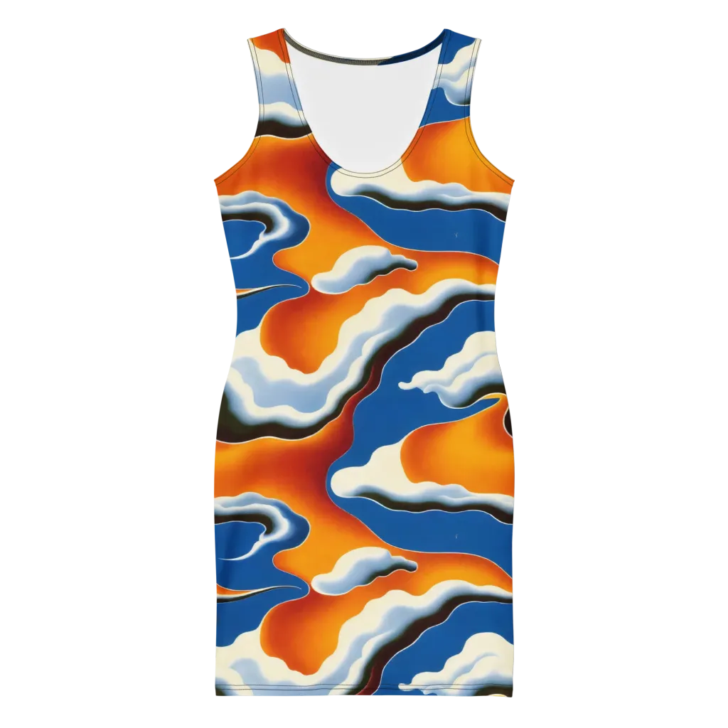 Cobalt Cloudbreak on Bodycon Dress — Front