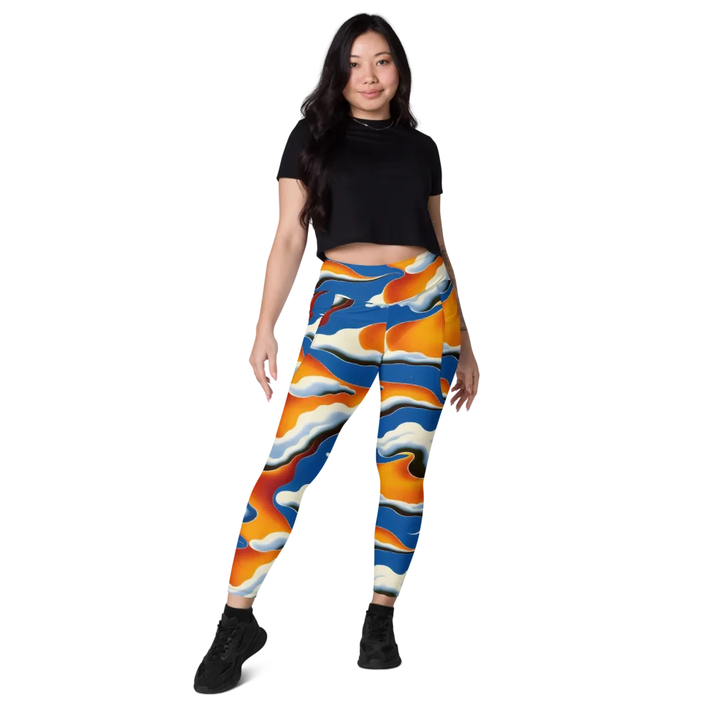 Cobalt Cloudbreak on Leggings with Pockets — Front