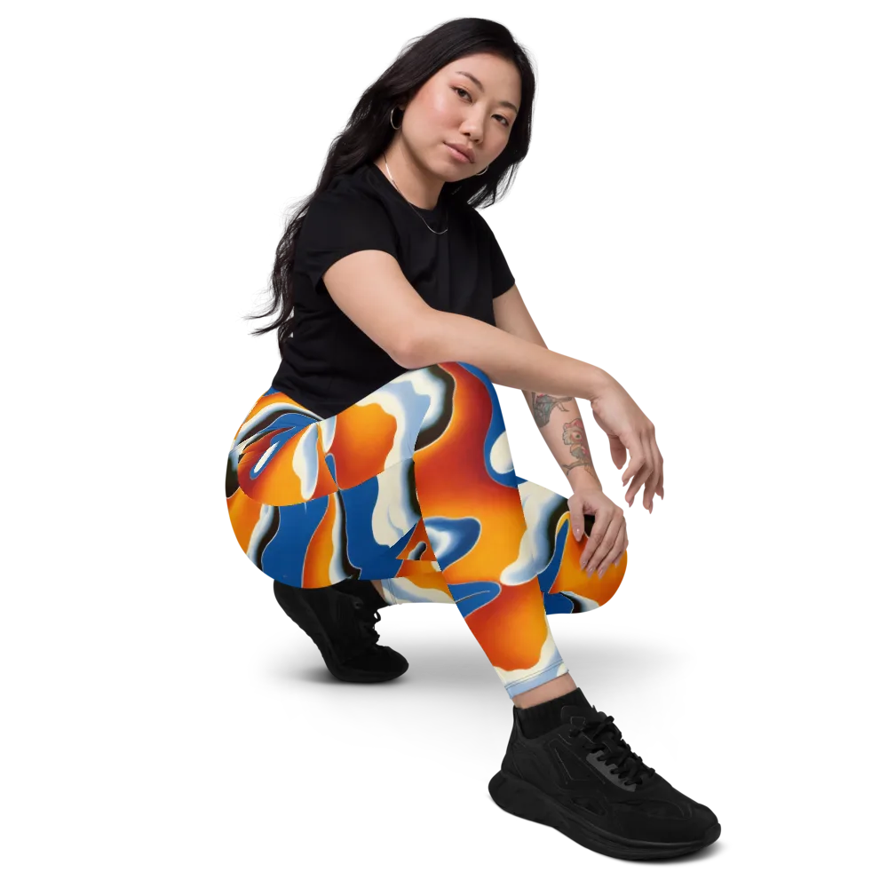 Cobalt Cloudbreak on Leggings with Pockets — Right Front
