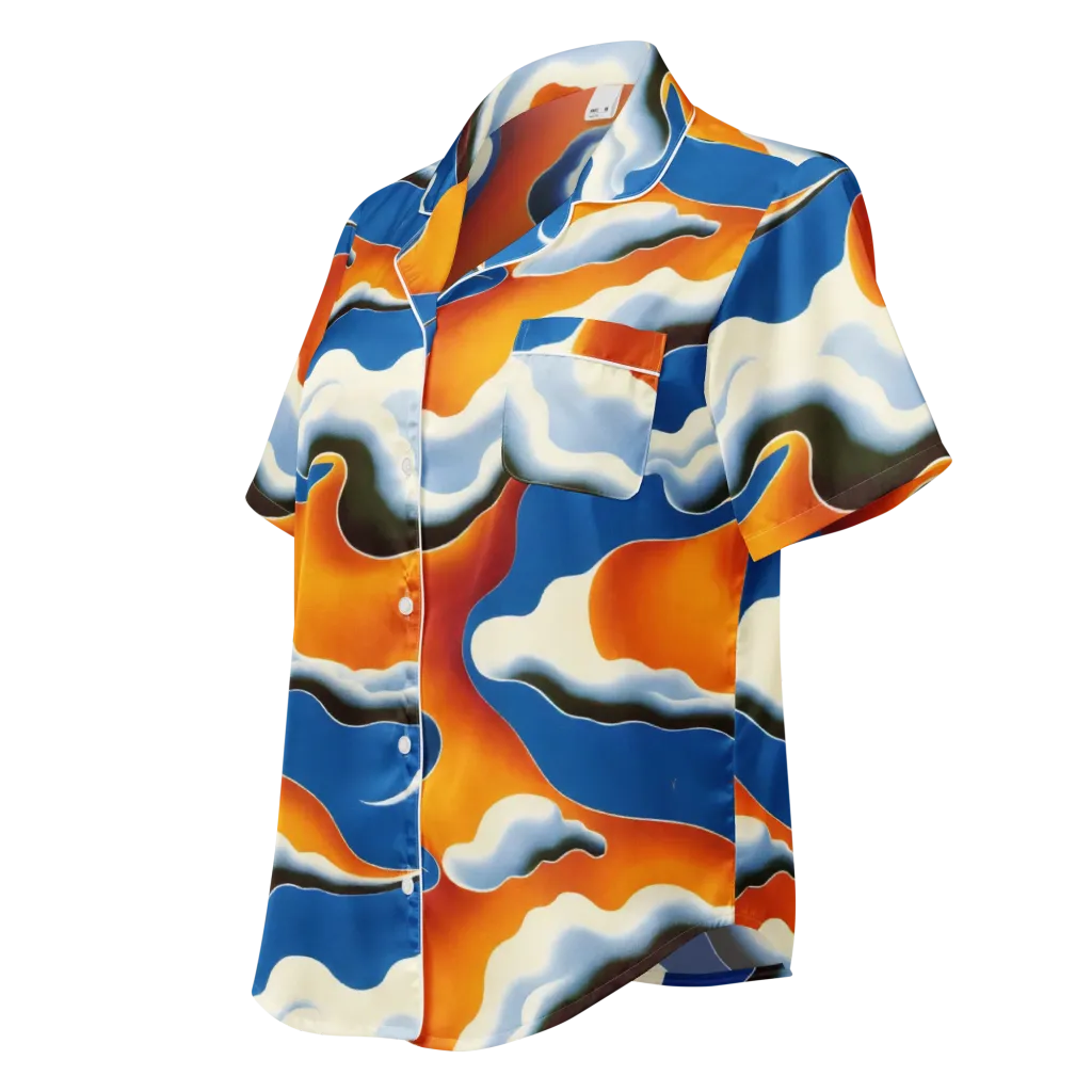 Cobalt Cloudbreak on Women's Short Sleeve Pajama Top — Left Front