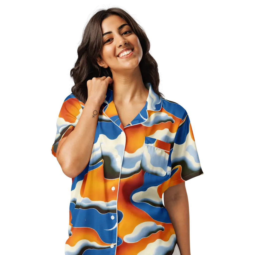 Cobalt Cloudbreak on Women's Short Sleeve Pajama Top — Front