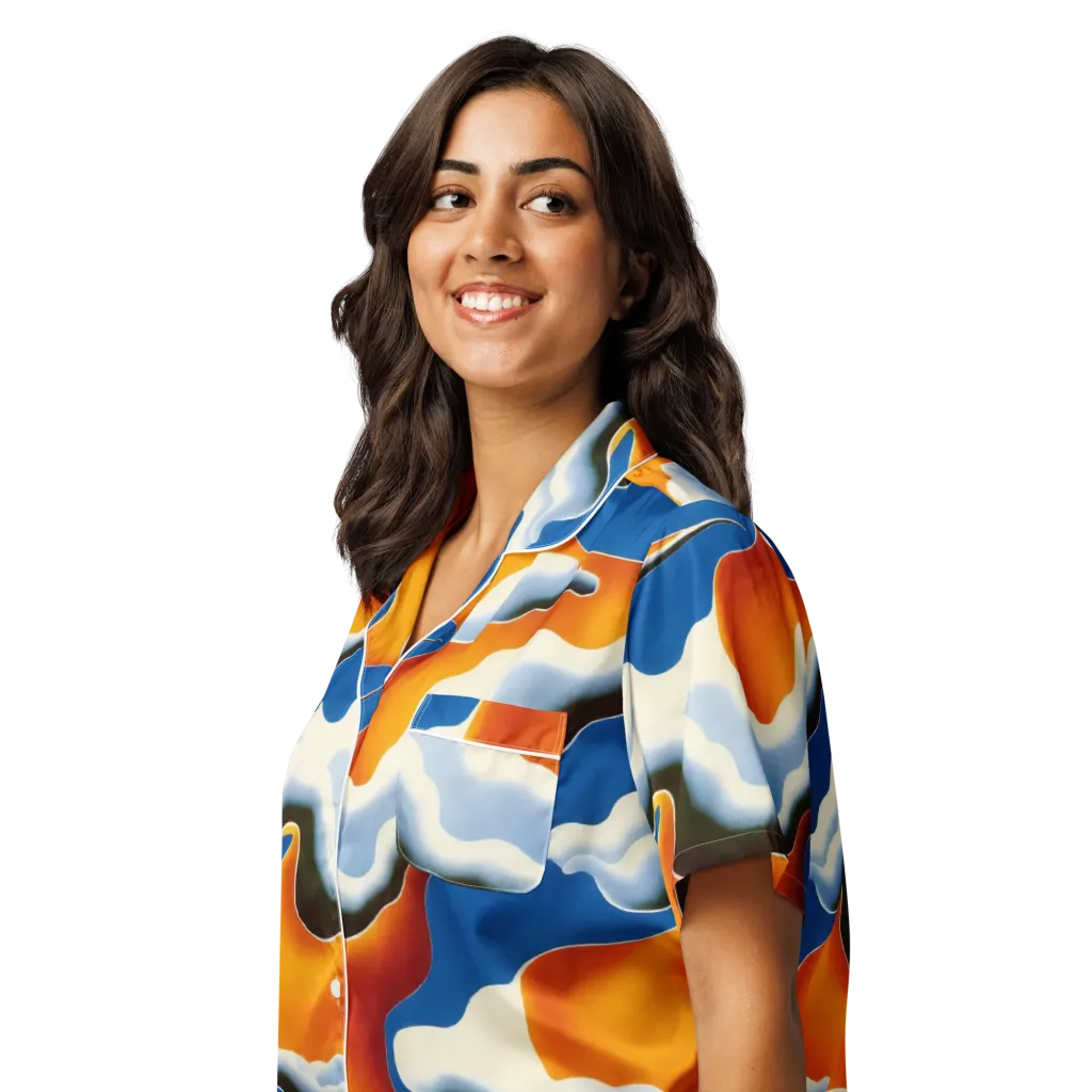 Cobalt Cloudbreak on Women's Short Sleeve Pajama Top — Left Front