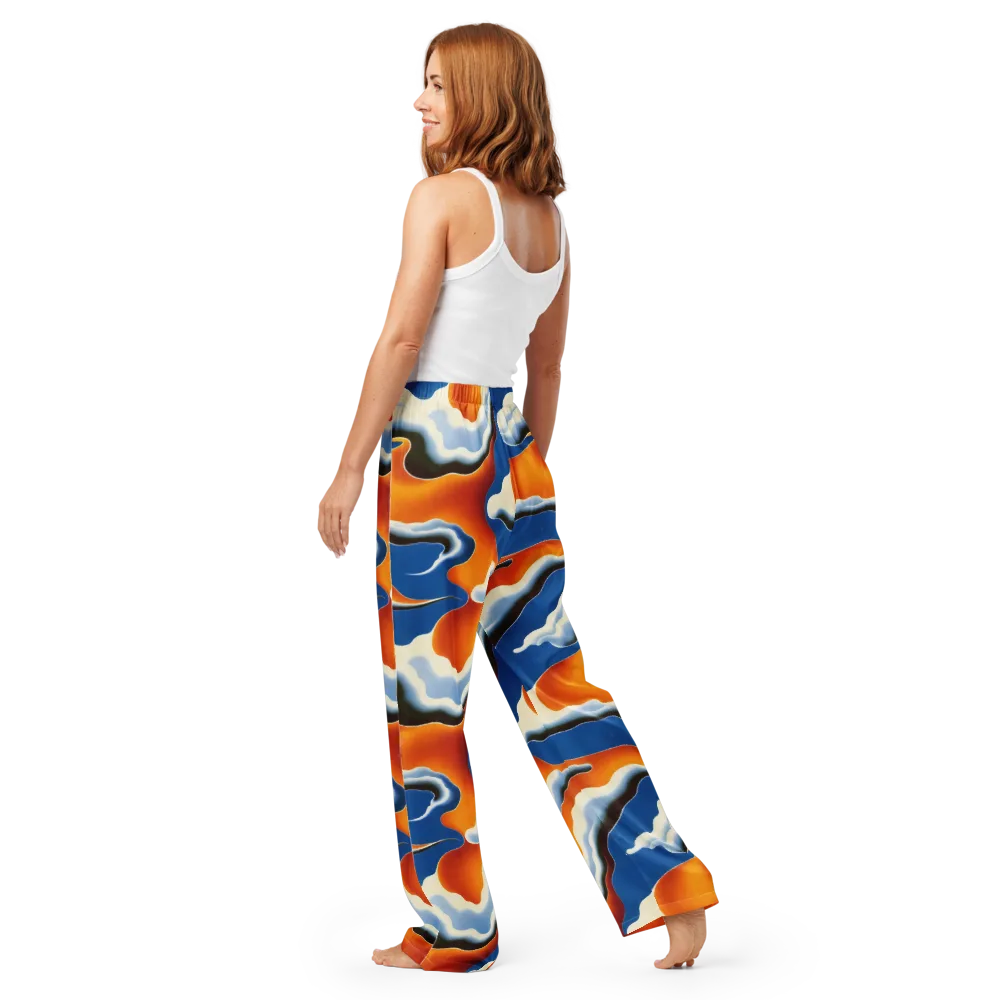 Cobalt Cloudbreak on Women's Pajama Pants — Back