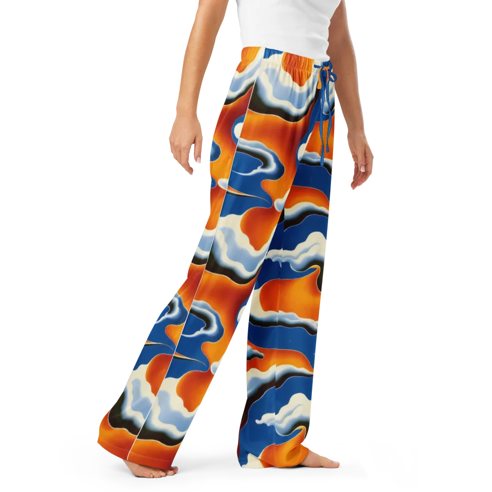 Cobalt Cloudbreak on Women's Pajama Pants — Right Front