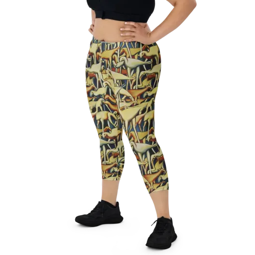 Jurassic Salon on a Capri Leggings