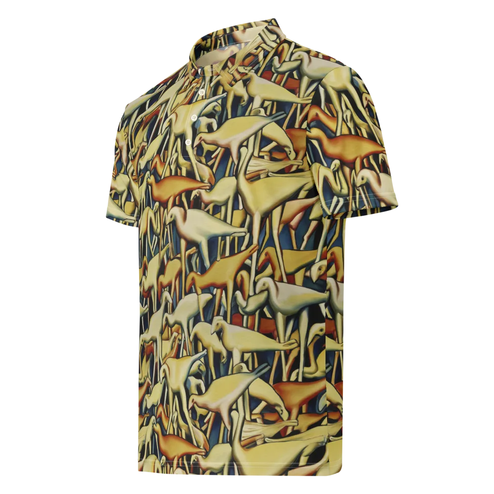 Jurassic Salon on Men's Slim Fit Polo Shirt — Left Front
