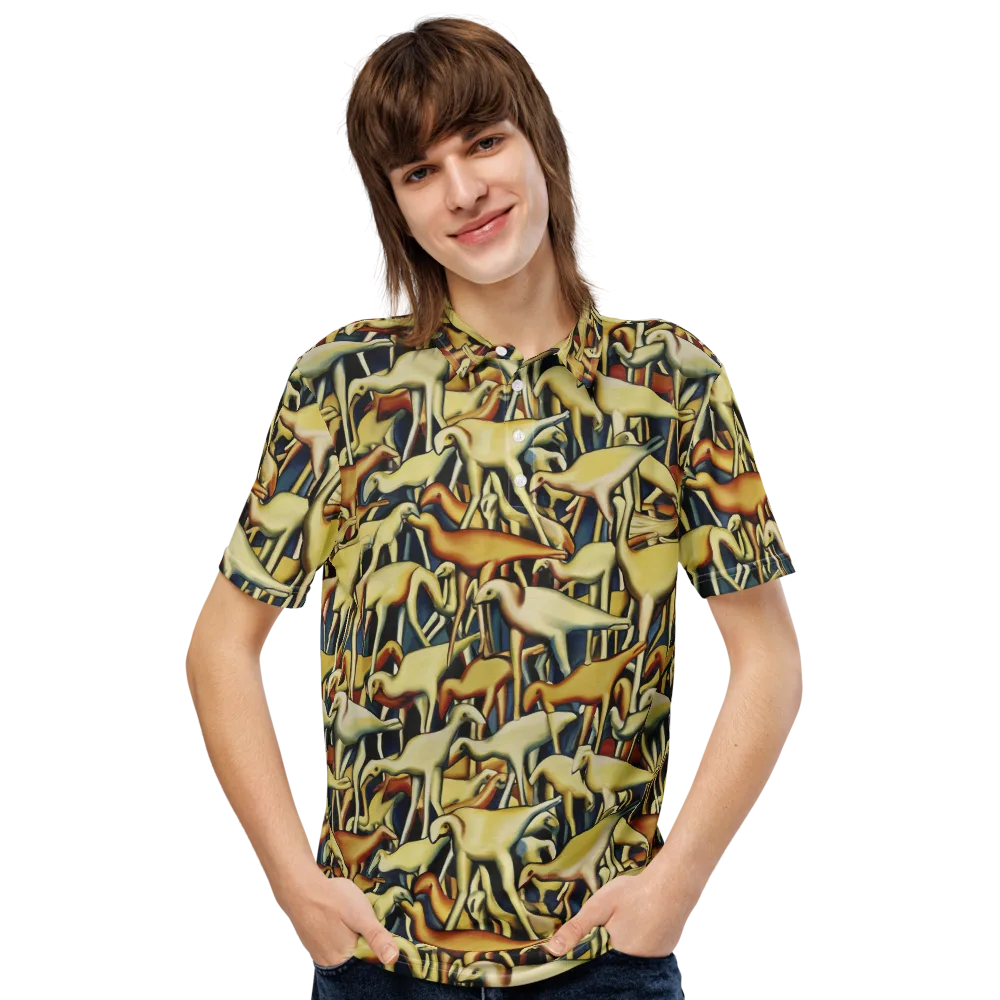 Jurassic Salon on Men's Slim Fit Polo Shirt — Front
