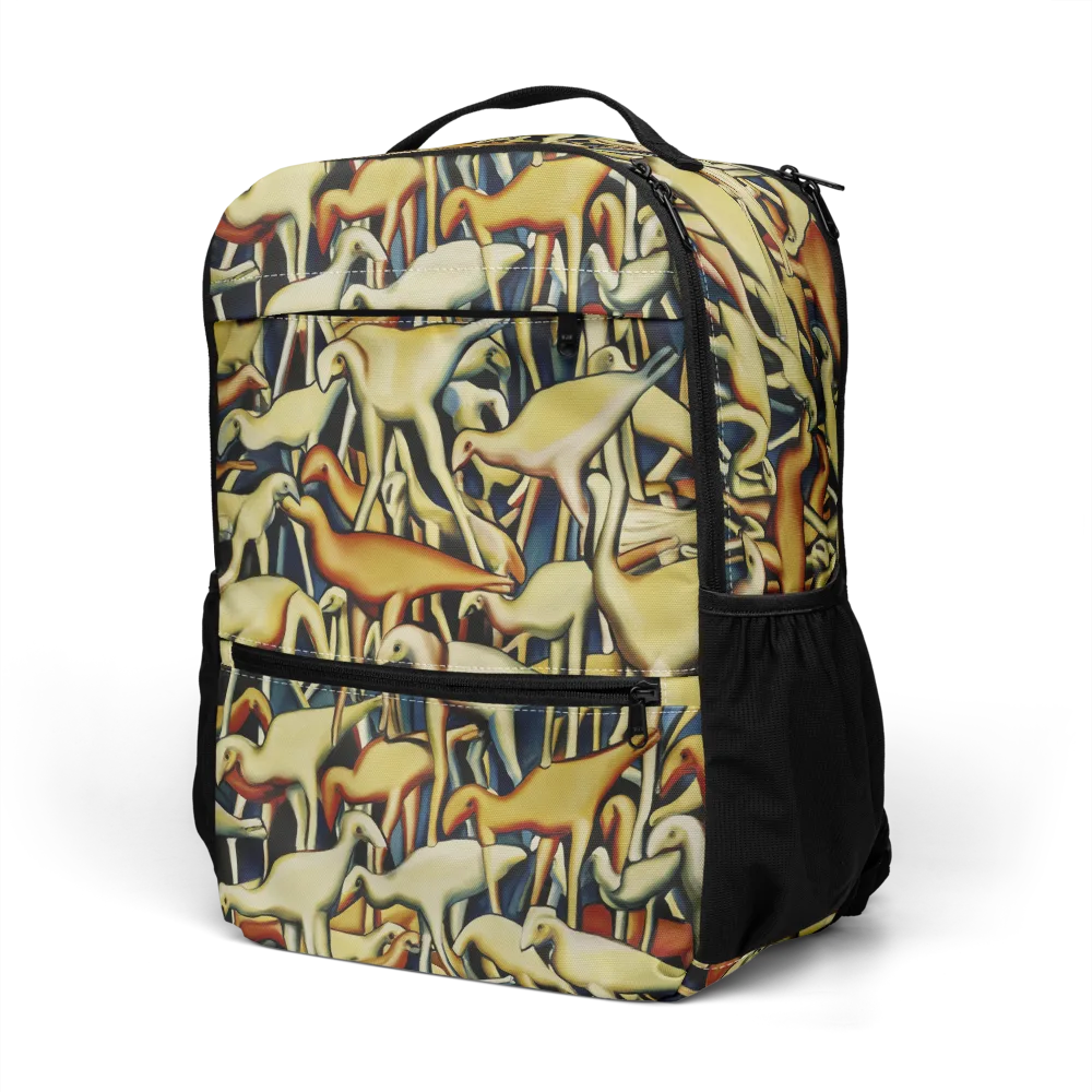 Jurassic Salon on Utility Backpack — Left Front