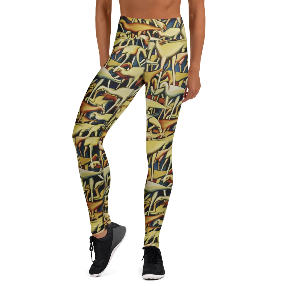 Jurassic Salon on Yoga Leggings — Front