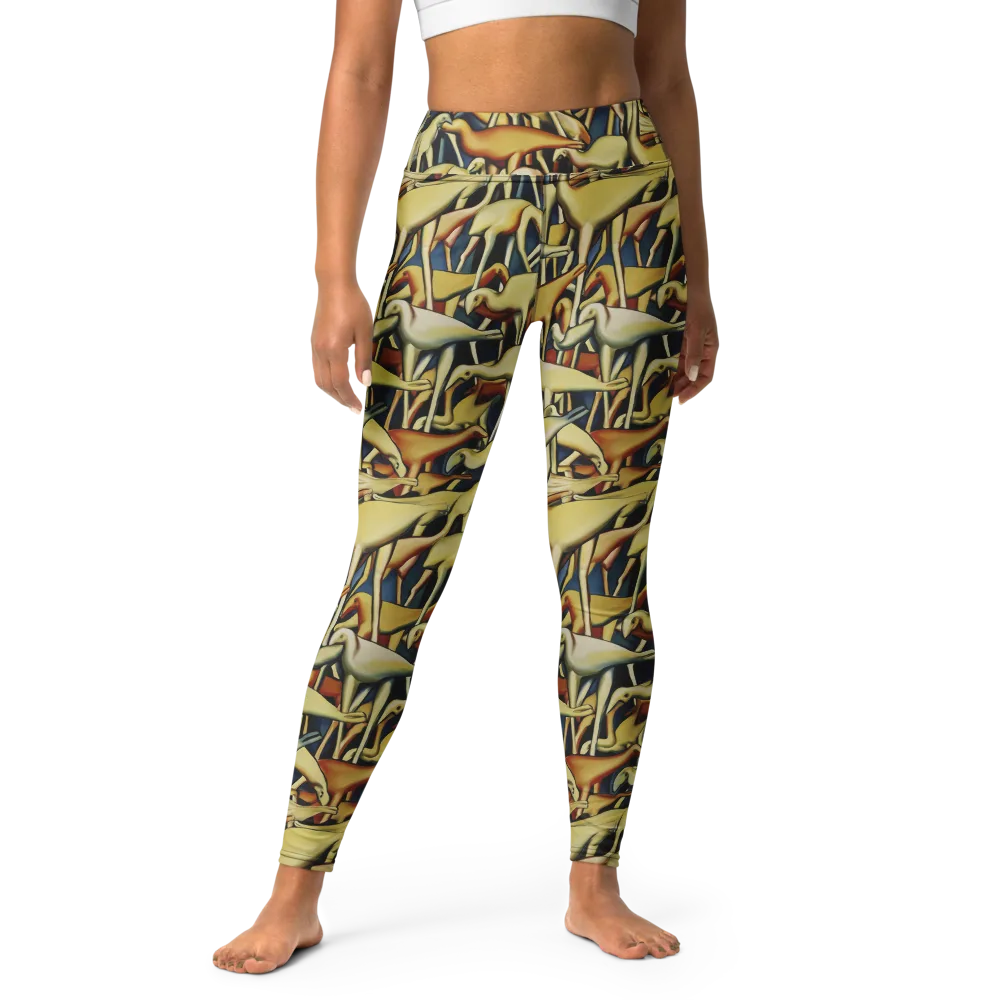 Jurassic Salon on Yoga Leggings — Front