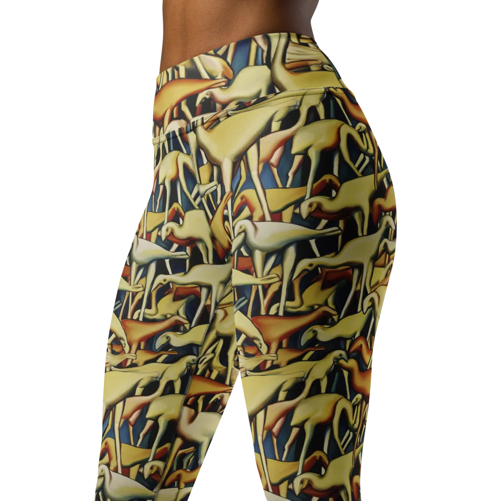 Jurassic Salon on Yoga Leggings — Left Front