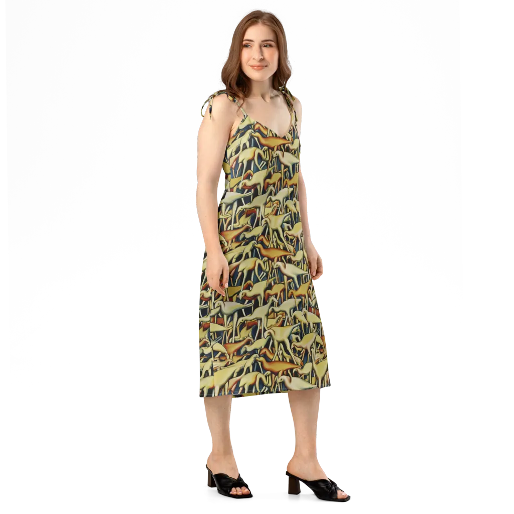 Jurassic Salon on Slip Dress — Right Front