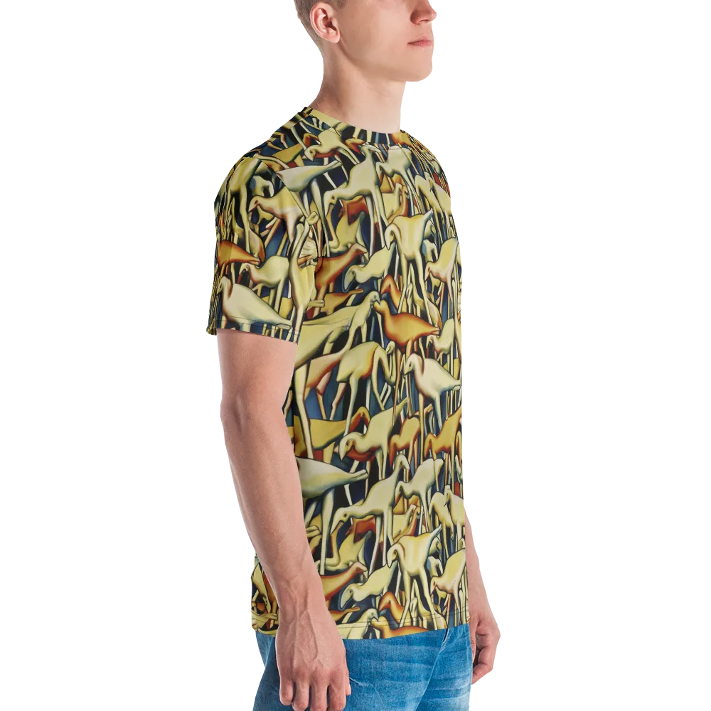 Jurassic Salon on Men's Crew Neck T-Shirt — Right