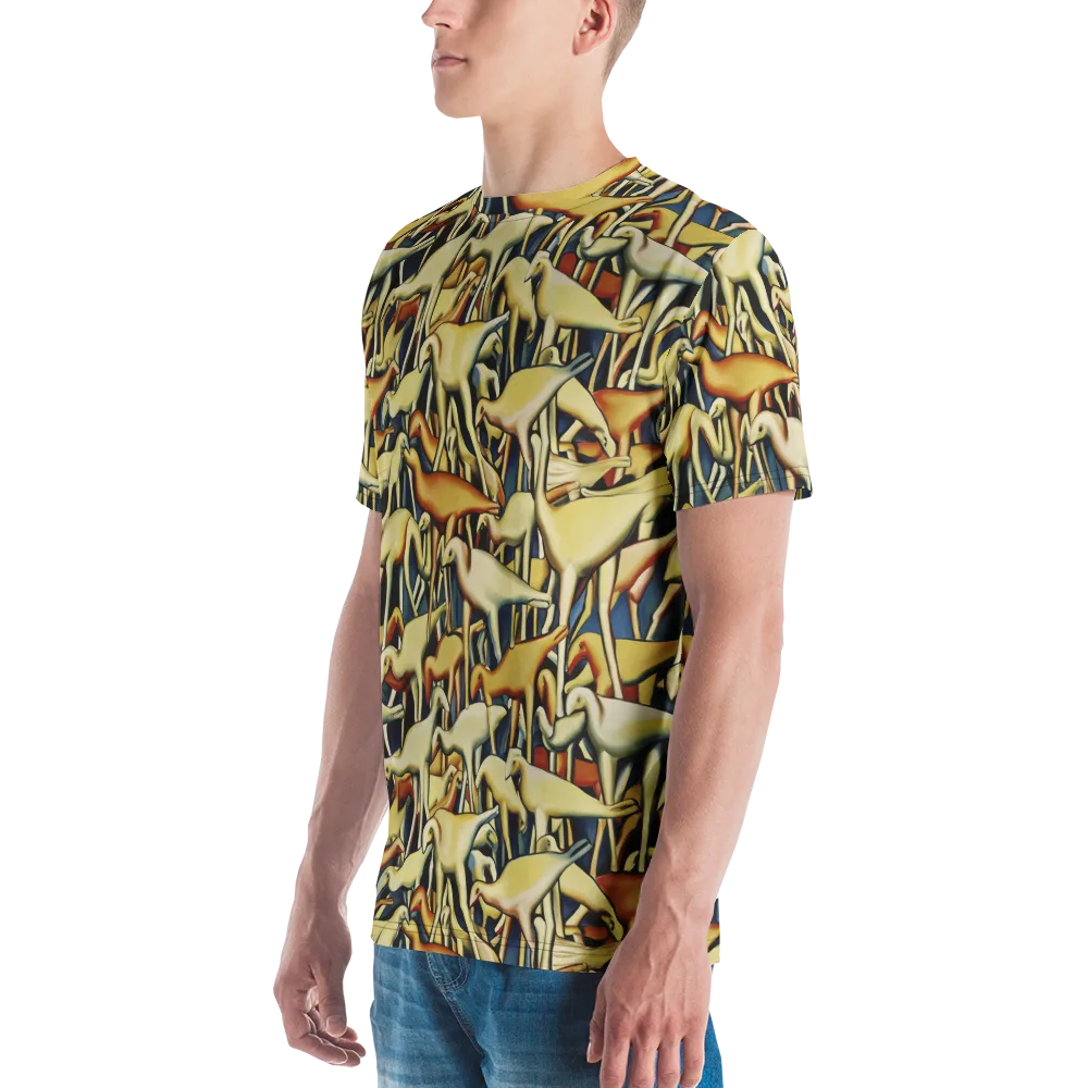 Jurassic Salon on Men's Crew Neck T-Shirt — Left
