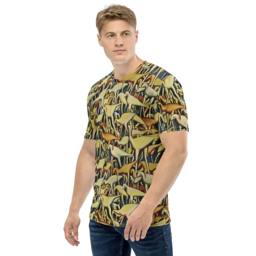 Jurassic Salon on a Men's Crew Neck T-Shirt